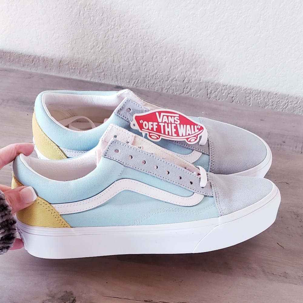 Vans Old Skool Platform Colorblock Pastel Sneaker NEW